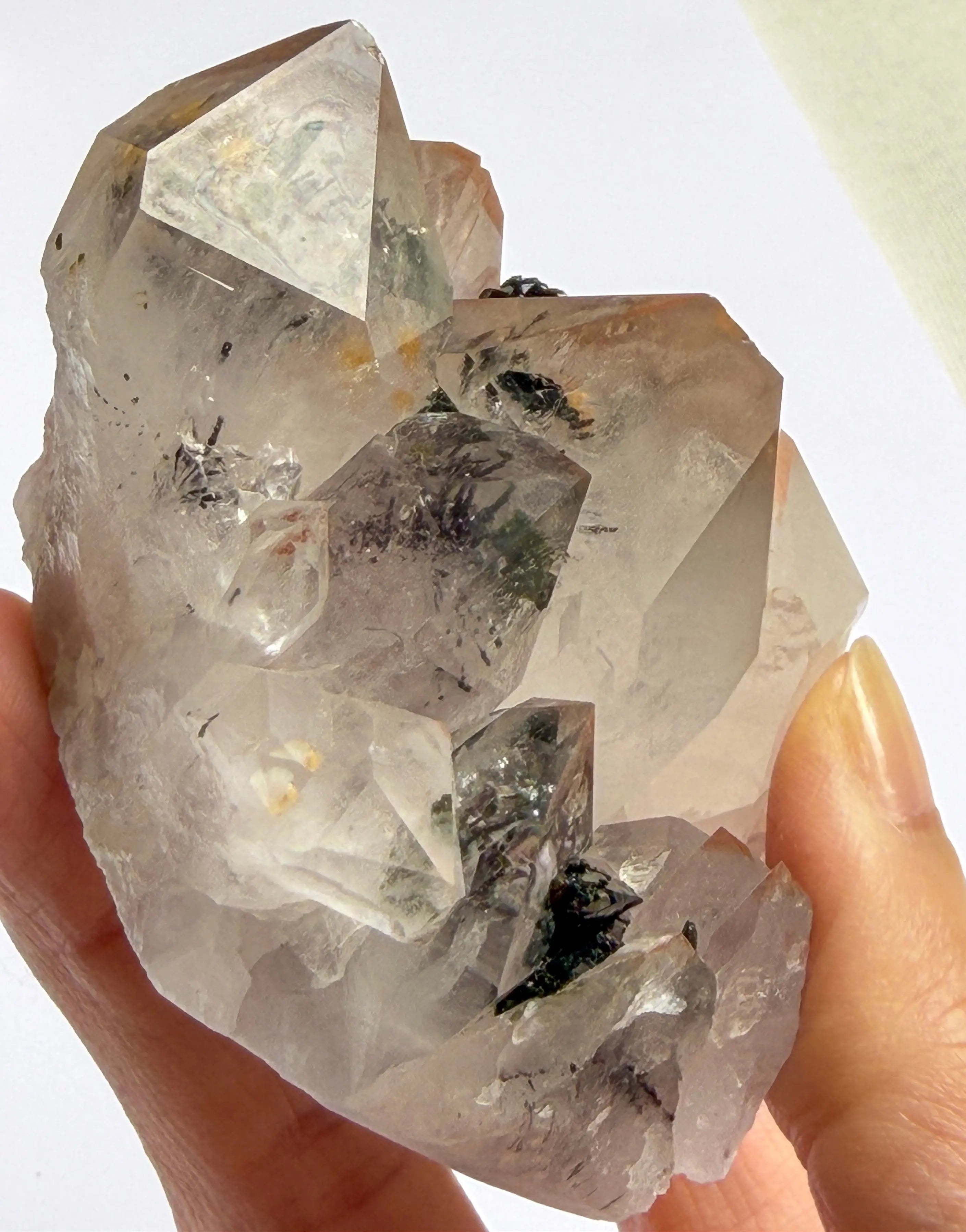 Garden Quartz with Epidote and Hematite Inclusions view 5